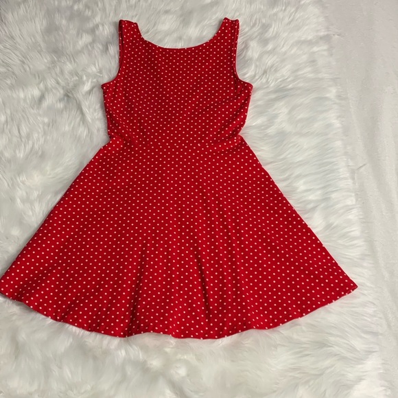 Forever 21 Red Polka Dot Skater Dress Medium - Picture 3 of 8